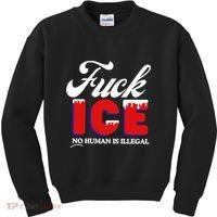 Fuck Ice No Human Is Illegal Kids Sweatshirt thumb 0
