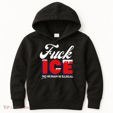 Fuck Ice No Human Is Illegal Kids Hoodie