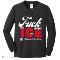 Fuck Ice No Human Is Illegal Kids Long Sleeve Shirt thumb 0