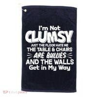 Funny I'm Not Clumsy Golf Towel thumb 0