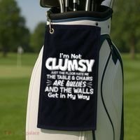 Funny I'm Not Clumsy Golf Towel thumb 2