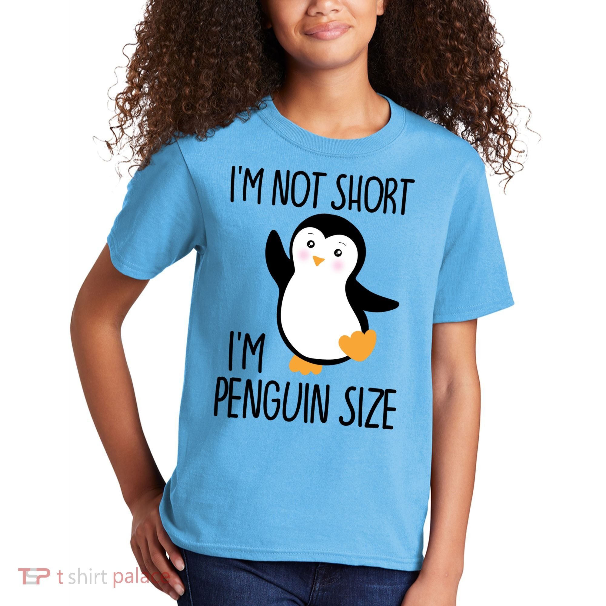 Funny IM Not Short IM Penguin Size Cute Penguin Gift Kids T-Shirt