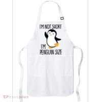 Funny IM Not Short IM Penguin Size Cute Penguin Gift Apron thumb 0