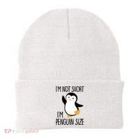 Funny IM Not Short IM Penguin Size Cute Penguin Gift Beanie thumb 0