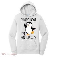 Funny IM Not Short IM Penguin Size Cute Penguin Gift Women's Hoodie thumb 0