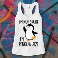 Funny IM Not Short IM Penguin Size Cute Penguin Gift Women's Tank Top thumb 3