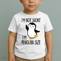 Funny IM Not Short IM Penguin Size Cute Penguin Gift Toddler T-Shirt thumb 2