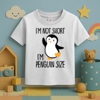 Funny IM Not Short IM Penguin Size Cute Penguin Gift Toddler T-Shirt thumb 3