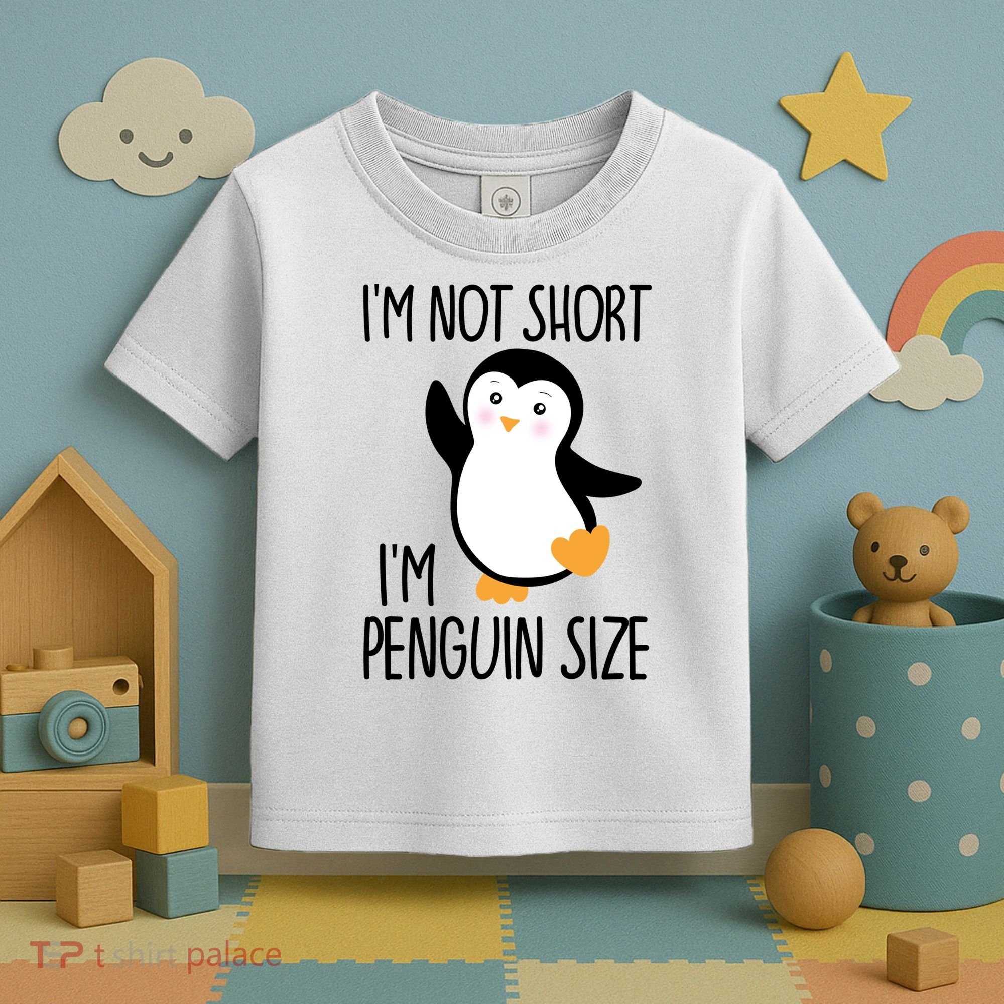 Funny IM Not Short IM Penguin Size Cute Penguin Gift Toddler T-Shirt