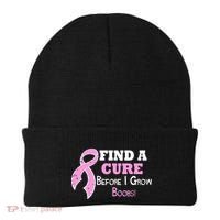 Find A Cure Before I Grow Boobs Beanie thumb 0