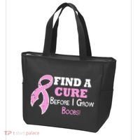 Find A Cure Before I Grow Boobs Tote Bag thumb 3