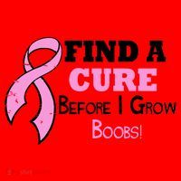 Find A Cure Before I Grow Boobs Santa Hat thumb 1