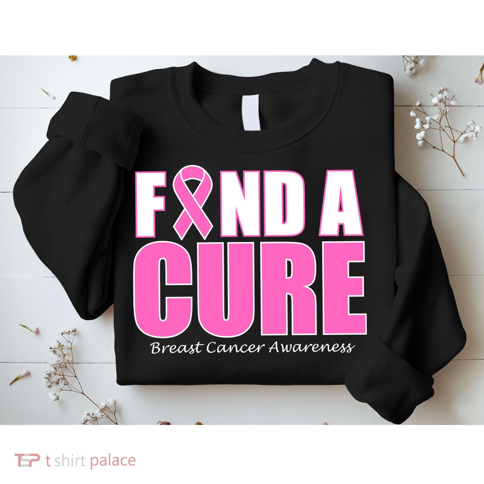 Find A Cure Breast Cancer Awareness Ribbon Sweatshirt
