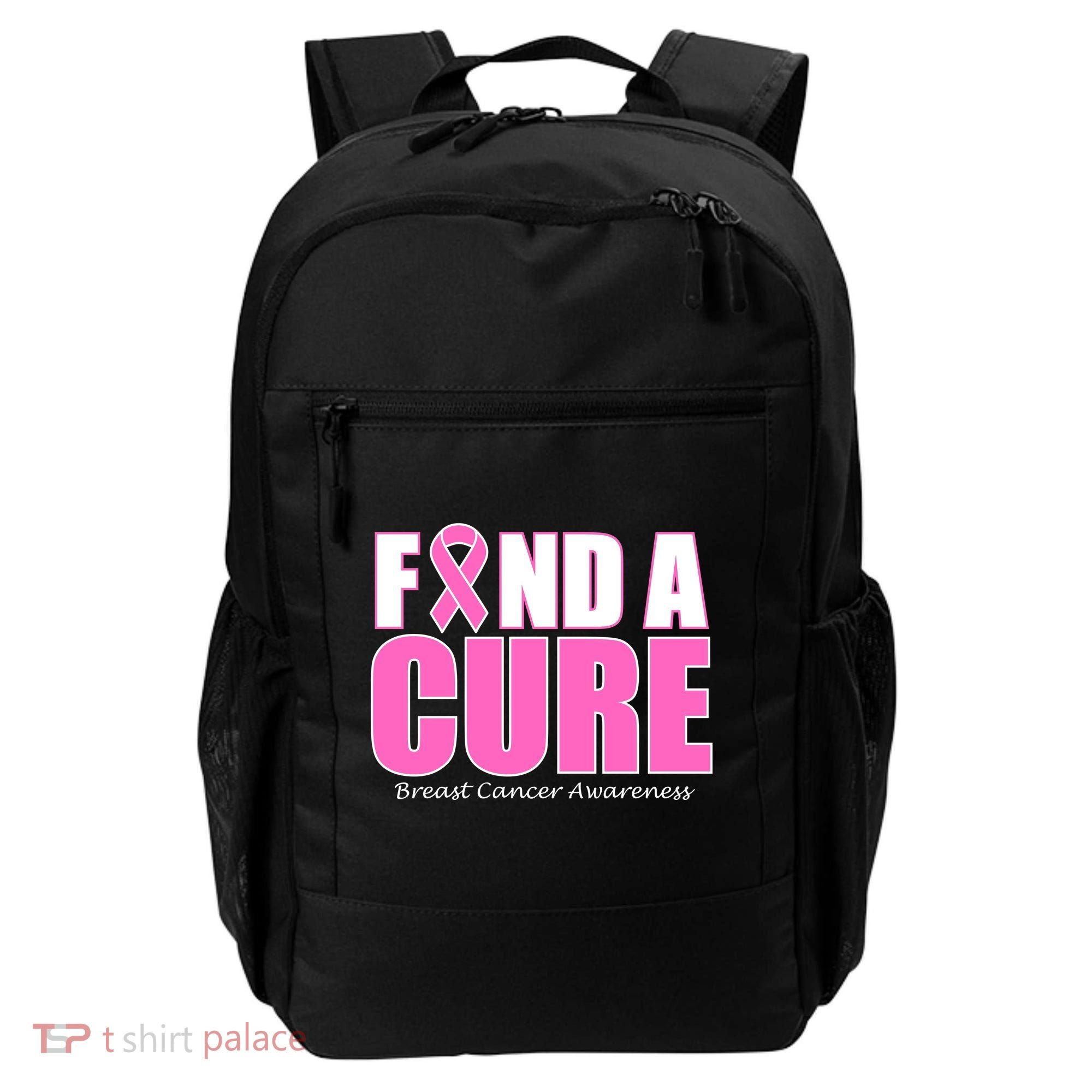 Find A Cure Breast Cancer Awareness Ribbon Backpack