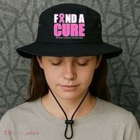 Find A Cure Breast Cancer Awareness Ribbon Bucket Hat thumb 3