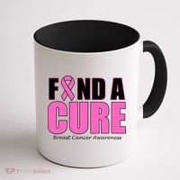 Find A Cure Breast Cancer Awareness Ribbon Coffee Mug thumb 1