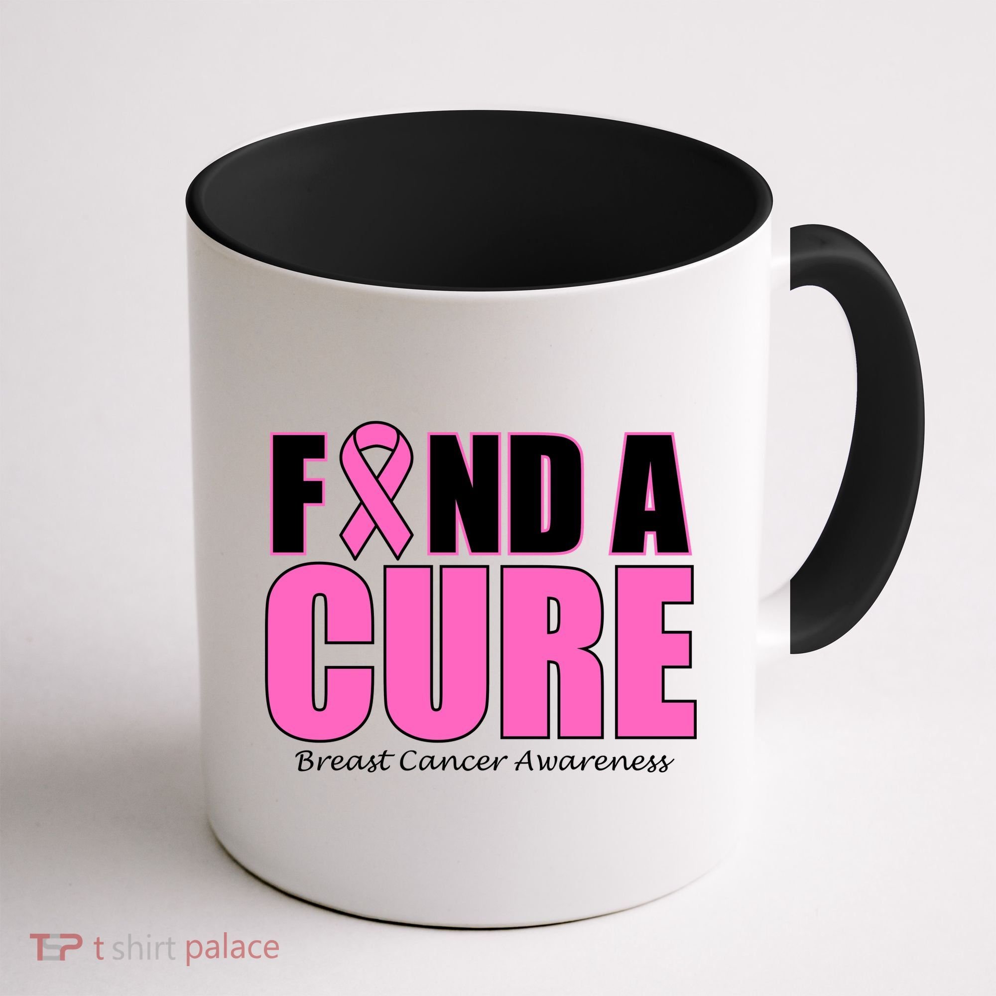 Find A Cure Breast Cancer Awareness Ribbon Coffee Mug
