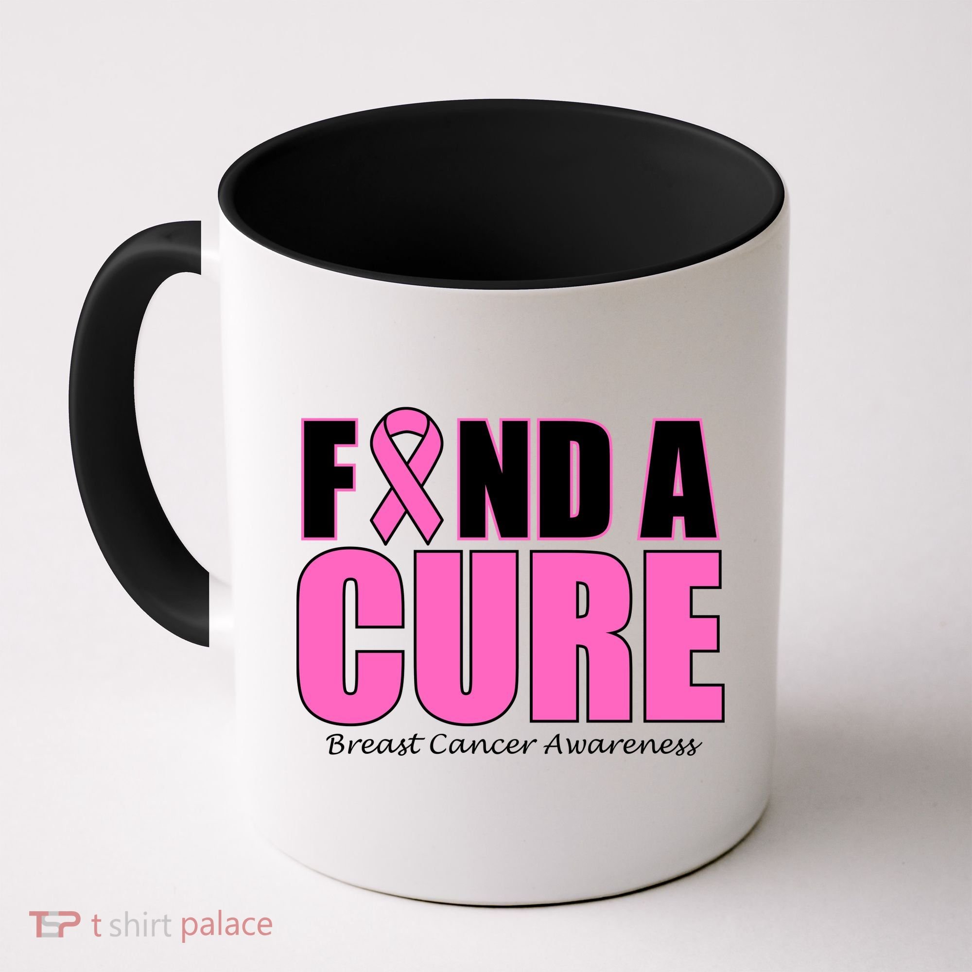 Find A Cure Breast Cancer Awareness Ribbon Coffee Mug
