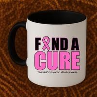 Find A Cure Breast Cancer Awareness Ribbon Coffee Mug thumb 2