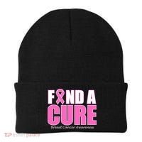 Find A Cure Breast Cancer Awareness Ribbon Beanie thumb 0