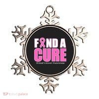 Find A Cure Breast Cancer Awareness Ribbon Ornament thumb 0