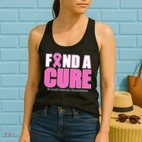 Find A Cure Breast Cancer Awareness Ribbon Women's Tank Top thumb 2