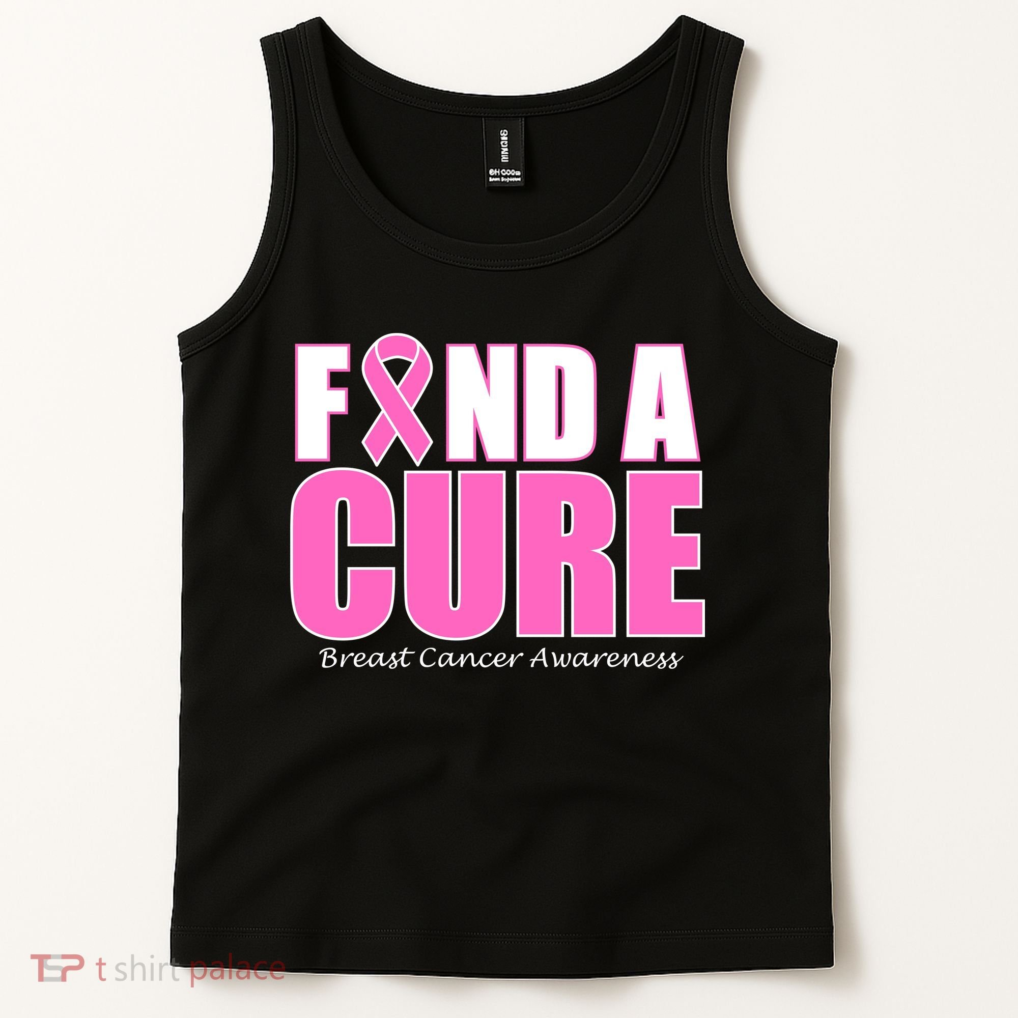 Find A Cure Breast Cancer Awareness Ribbon Tank Top