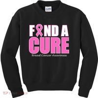 Find A Cure Breast Cancer Awareness Ribbon Kids Sweatshirt thumb 0