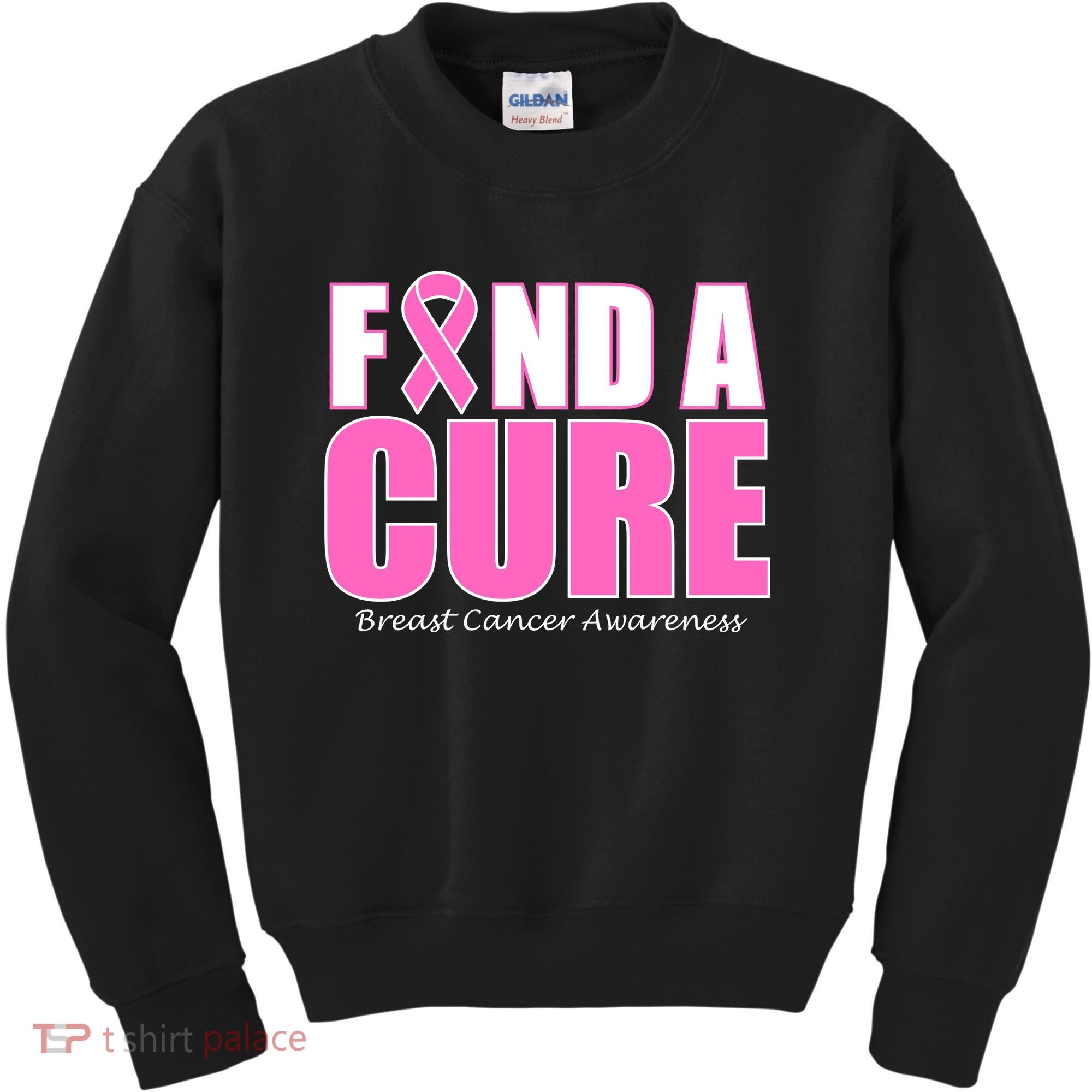 Find A Cure Breast Cancer Awareness Ribbon Kids Sweatshirt