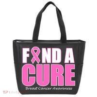 Find A Cure Breast Cancer Awareness Ribbon Tote Bag thumb 0