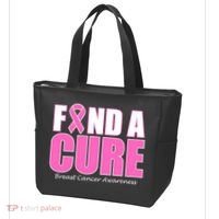 Find A Cure Breast Cancer Awareness Ribbon Tote Bag thumb 3