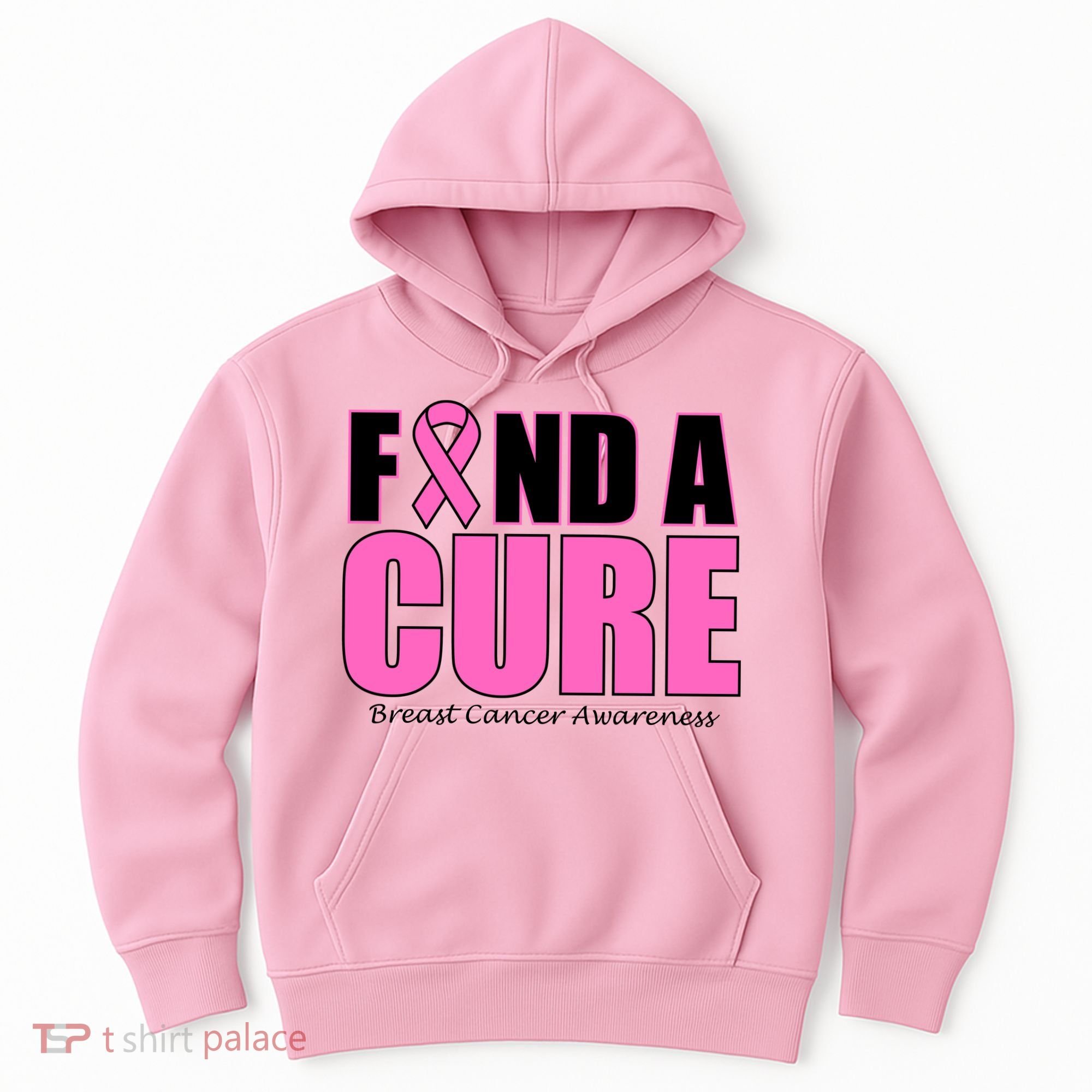 Find A Cure Breast Cancer Awareness Ribbon Hoodie