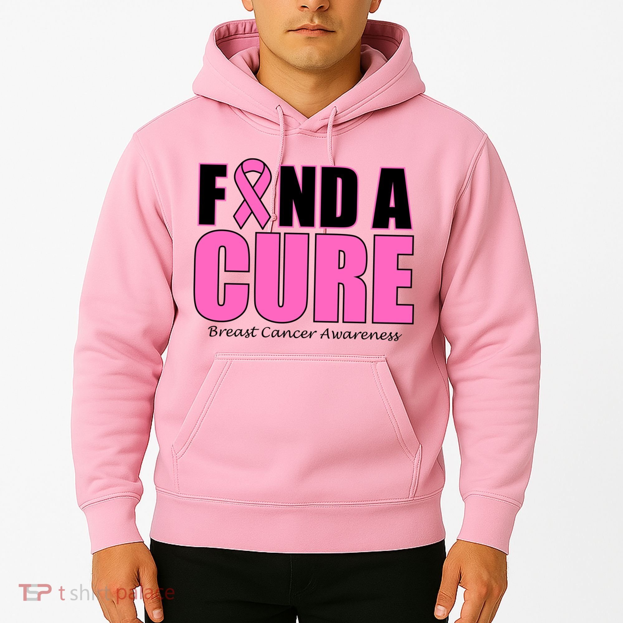 Find A Cure Breast Cancer Awareness Ribbon Hoodie