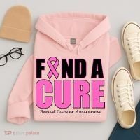 Find A Cure Breast Cancer Awareness Ribbon Hoodie thumb 4