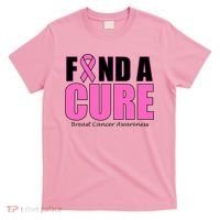 Find A Cure Breast Cancer Awareness Ribbon T-Shirt thumb 0