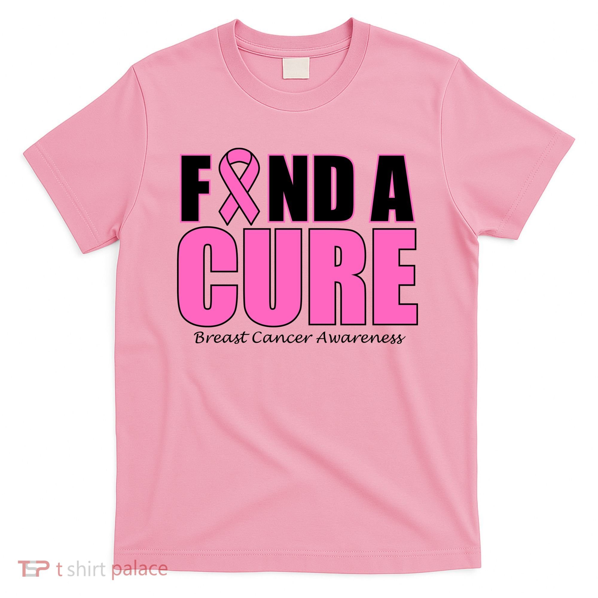 Find A Cure Breast Cancer Awareness Ribbon T-Shirt