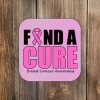Find A Cure Breast Cancer Awareness Ribbon Coaster thumb 0