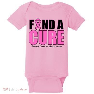 Find A Cure Breast Cancer Awareness Ribbon Baby Bodysuit