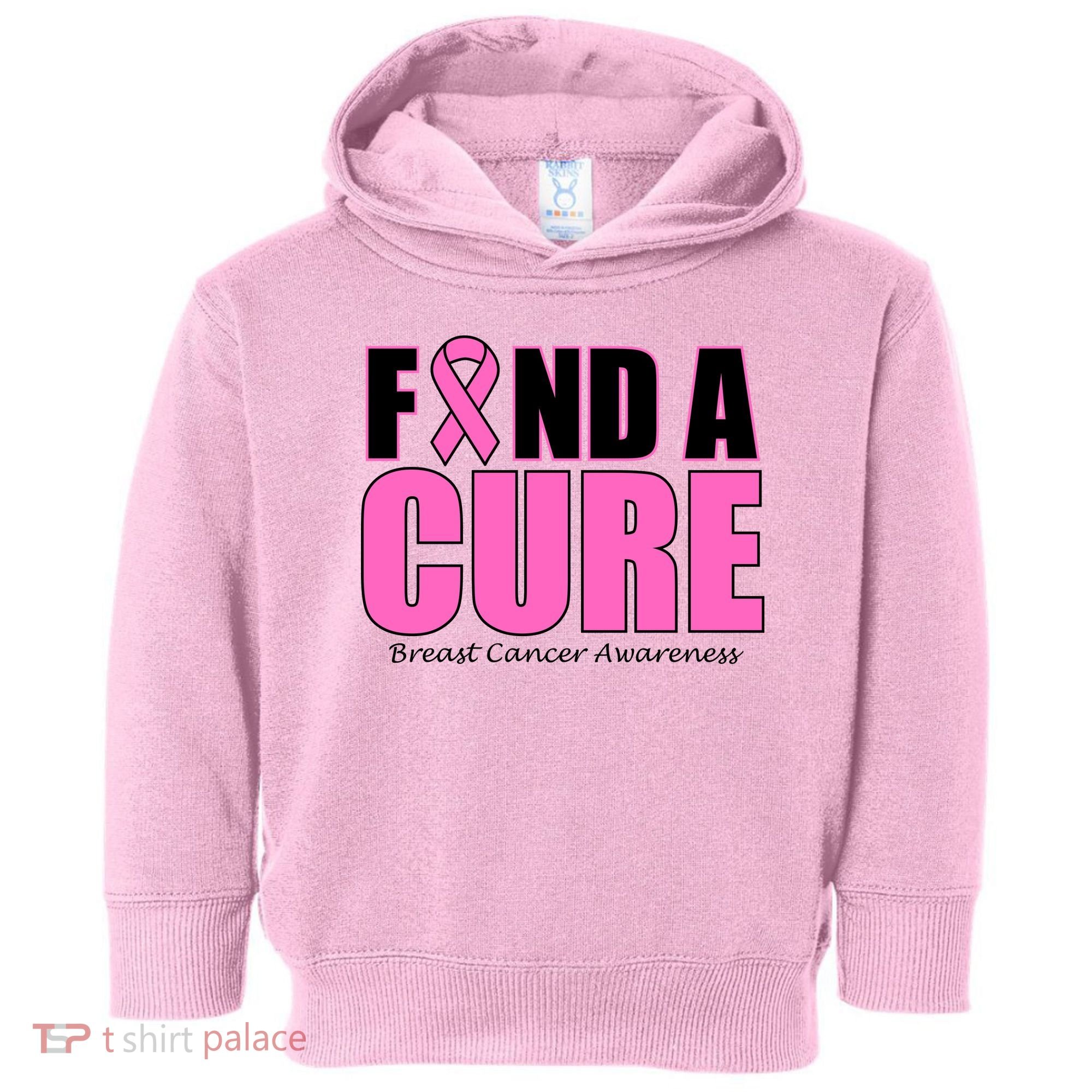 Find A Cure Breast Cancer Awareness Ribbon Toddler Hoodie