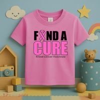 Find A Cure Breast Cancer Awareness Ribbon Toddler T-Shirt thumb 3