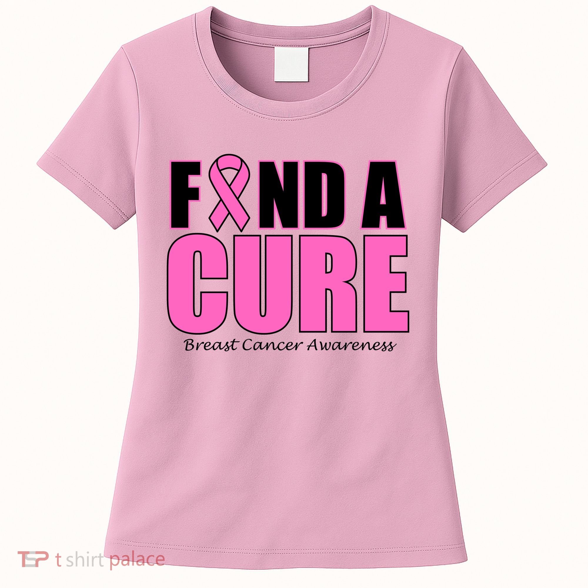 Find A Cure Breast Cancer Awareness Ribbon Women's T-Shirt