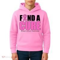 Find A Cure Breast Cancer Awareness Ribbon Kids Hoodie thumb 4