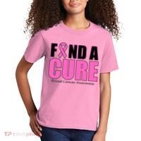 Find A Cure Breast Cancer Awareness Ribbon Kids T-Shirt thumb 2