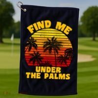 Find Me Under The Palms Golf Towel thumb 1