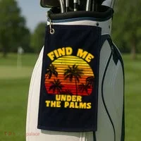 Find Me Under The Palms Golf Towel thumb 2