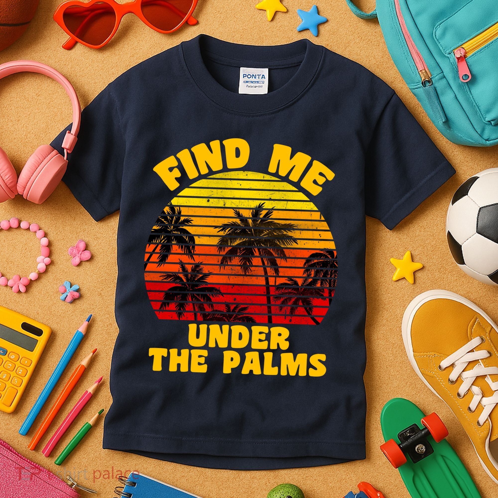 Find Me Under The Palms Kids T-Shirt