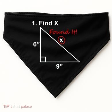 Find X Found It Funny Math School USA-Made Doggie Bandana