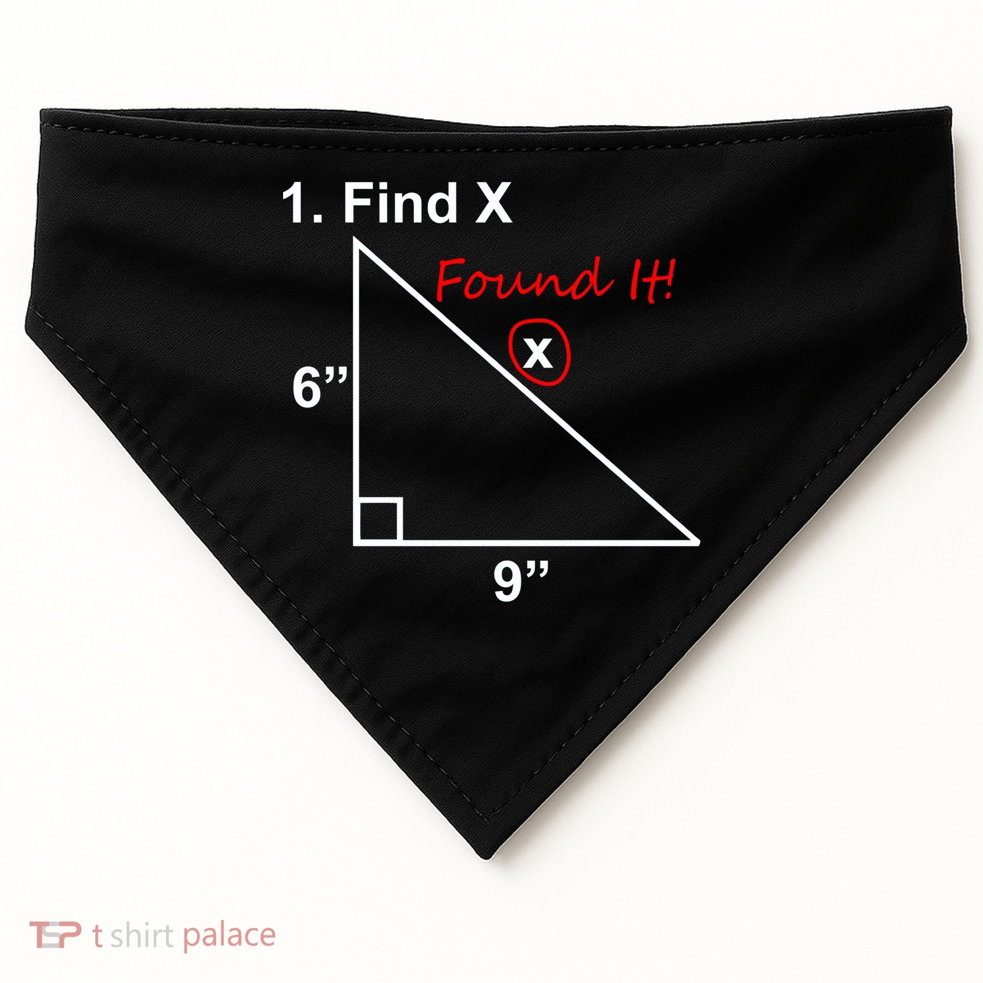 Find X Found It Funny Math School USA-Made Doggie Bandana