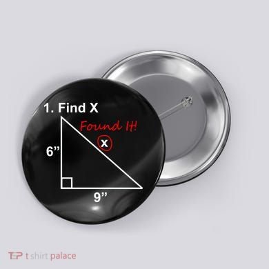 Find X Found It Funny Math School Button