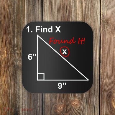 Find X Found It Funny Math School Coaster